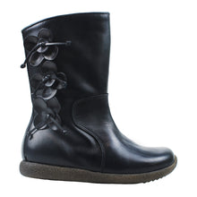 Load image into Gallery viewer, Toddler Boots in navy leather with leather roses
