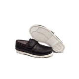 Single Strap Penny Loafer in Dark Brown Calf Leather