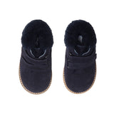 Double Strap Desert Boots in Blue Suede Leather