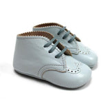 Newborn Brogue Shoes in Mint Calfskin Leather