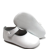 Newborn Shoes in White Calfskin Leather