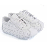 Newborn Shoes in Woven White Leather