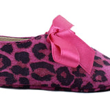 Newborn Shoes in Pink Suede Animalier Leather