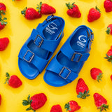 Full Blue Calfskin Leather Sandals