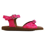 Sandals in fuxia glitter