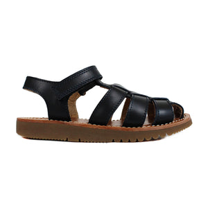 Straps sandals in blue navy leather
