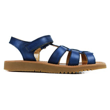 Load image into Gallery viewer, Sandals in royal blue leather and rubber soles
