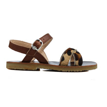 Load image into Gallery viewer, Sandals in tan pony animalier and tan leather
