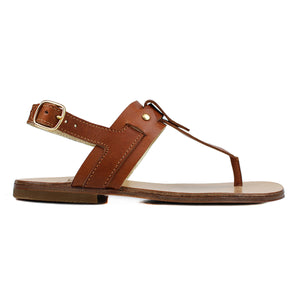 Flip Flops in tan leather