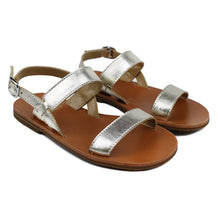 Load image into Gallery viewer, Sandals in platinum leather and single strap
