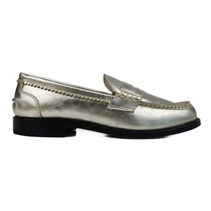 Penny loafer in platinum leather