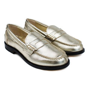 Penny loafer in platinum leather