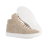 Brogues High-top Sneakers in Beige Suede