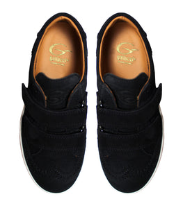 Blue & white suede sneakers