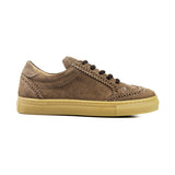Sneaker in sand velour and amber sole