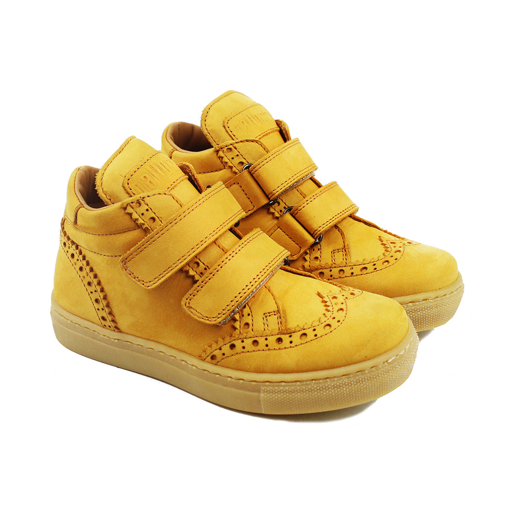 High-top Sneakers in yellow nubuk