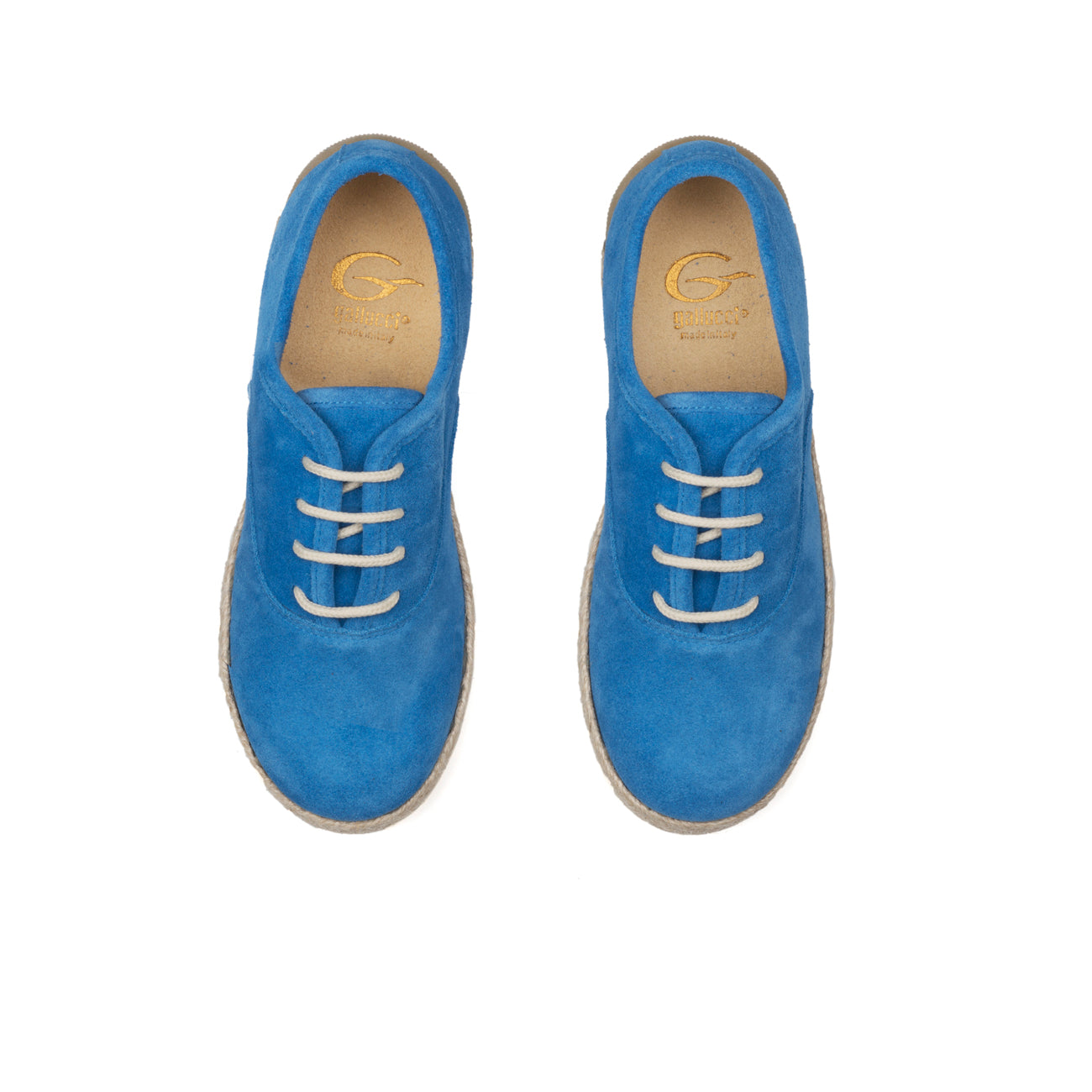 Sneakers in light blue suede leather