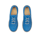 Sneakers in light blue suede leather