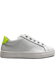 Load image into Gallery viewer, White leather sneakers with fluo details
