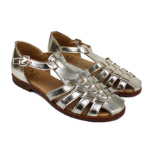 Carica l&#39;immagine nel visualizzatore di Gallery, Cage Sandals in platinum leather
