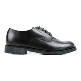 Derby in Black Calfskin Leather and Rubber Sole