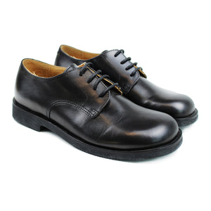 Derby in black calf leather and rubber sole