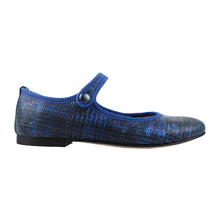 Load image into Gallery viewer, Ballerina in checked navy/blue leather
