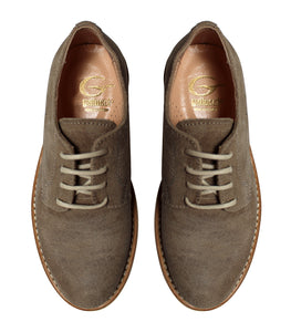 Natural derby in taupe suede