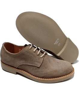 Natural derby in taupe suede