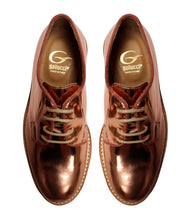 Load image into Gallery viewer, Metallic derby in calf leather and contrast stitching
