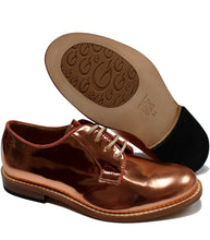 Load image into Gallery viewer, Metallic derby in calf leather and contrast stitching
