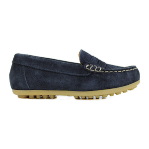 Penny loafers in navy velour