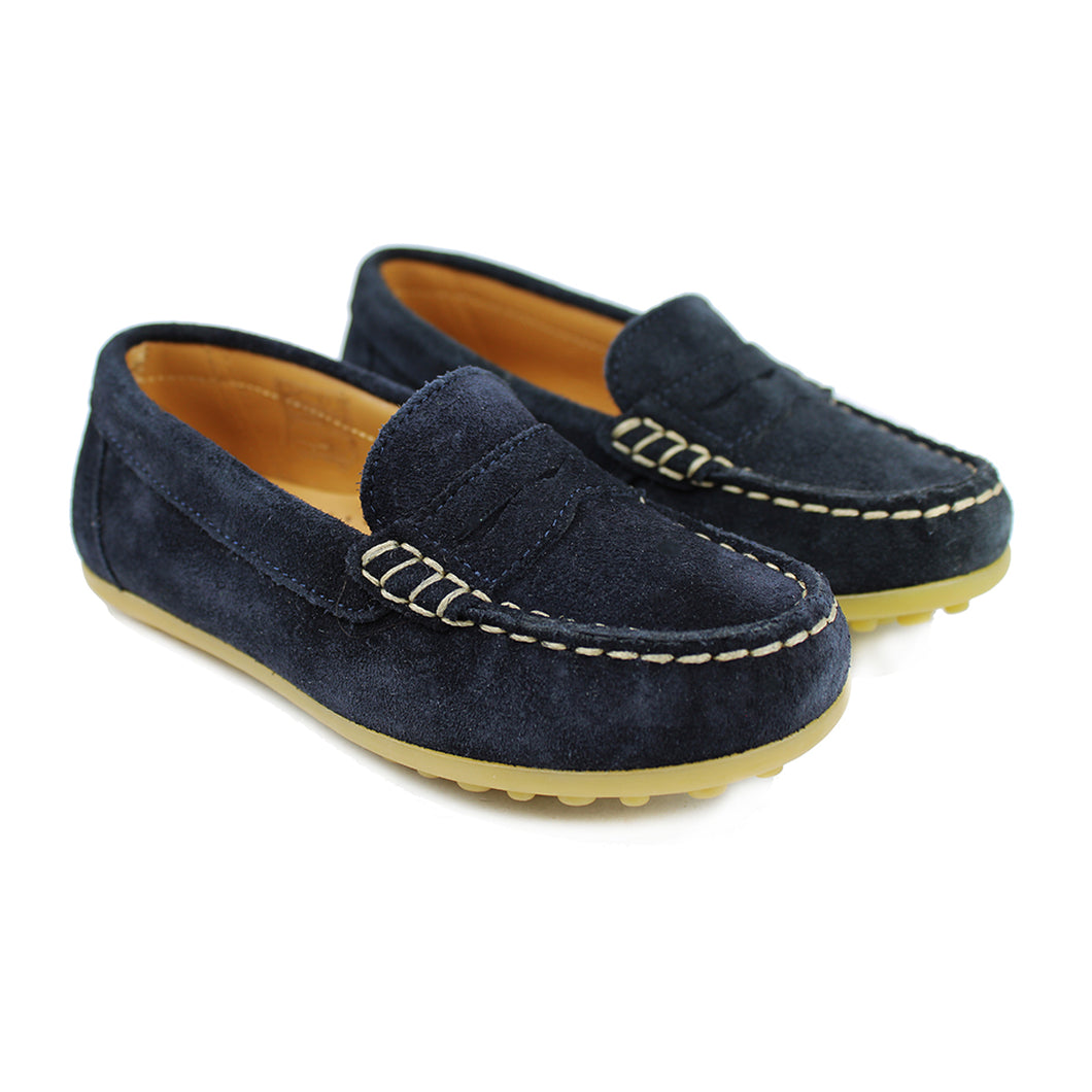 Penny loafers in navy velour
