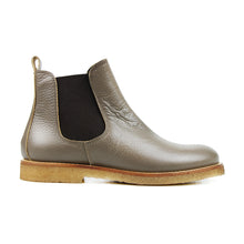 Load image into Gallery viewer, Chelsea Boots in grey leather and light rubber soles

