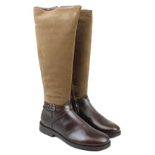 Load image into Gallery viewer, High-top Boots in Brown Calf Leather and Beige Suede
