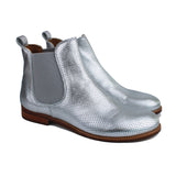 Chelsea Boots in Silver Perforated Calfskin Leather