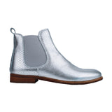 Chelsea Boots in Silver Perforated Calfskin Leather