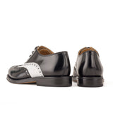 Goodyear welt Brogue Oxford in White and Black Calfskin Leather