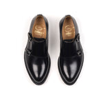 Double Monk Strap in Black Calfskin Leather