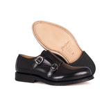 Double Monk Strap in Black Calfskin Leather