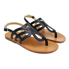 Carica l&#39;immagine nel visualizzatore di Gallery, Flip Flops in black leather
