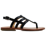 Sandals in Black Calfskin Leather