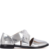 Open derby in Silver Calfskin Leather