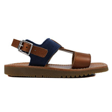 Carica l&#39;immagine nel visualizzatore di Gallery, Sandals in tan/denim leather
