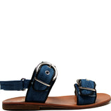 Sandals in Denim Leather