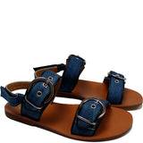 Sandals in Denim Leather