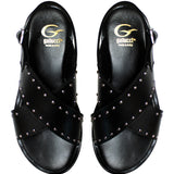 Sandals in Black Calfskin Leather