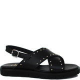 Sandals in Black Calfskin Leather