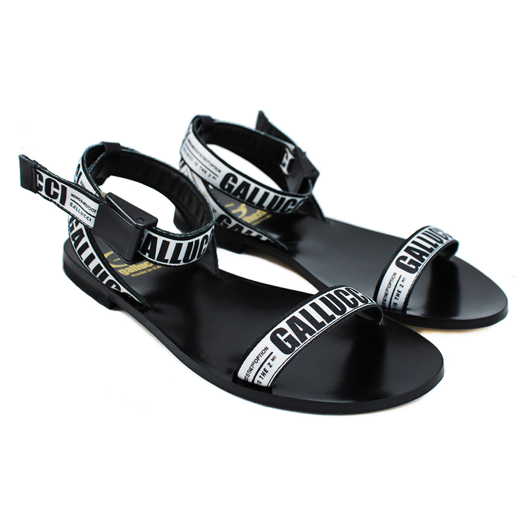 Black Sandals with signature strap