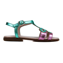 Carica l&#39;immagine nel visualizzatore di Gallery, Sandals in pink/mint lamè leather
